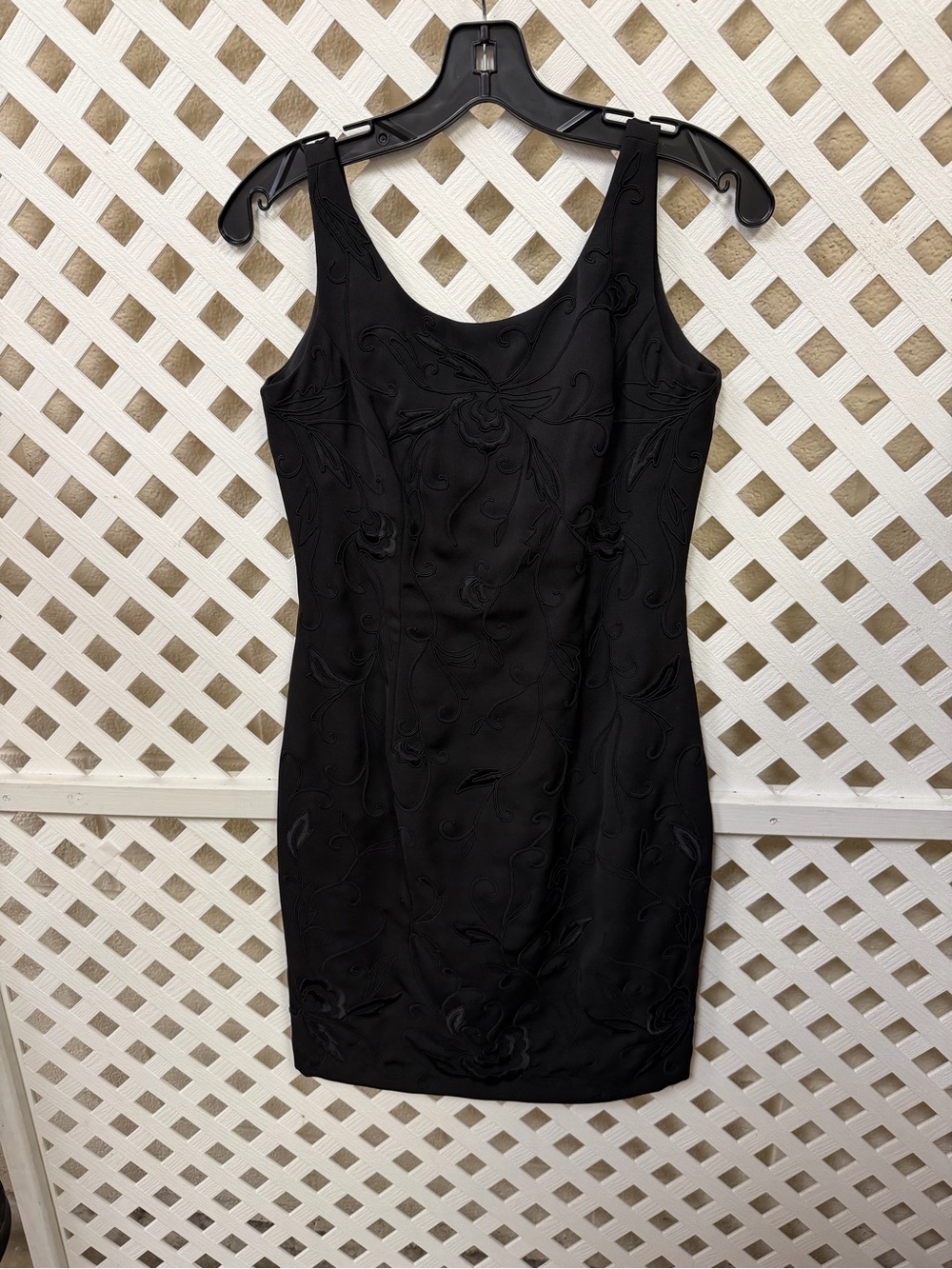 Elegant Black Embroidered Mini Dress
